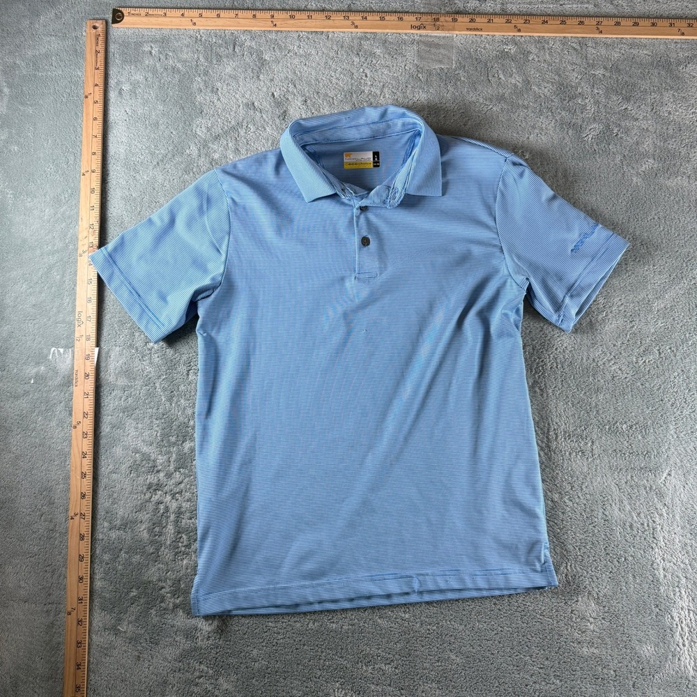 Nicklaus Boys Mens Striped Golf Polo Shirt Ecochoice‎ Size L 14-16 Short Sleeve